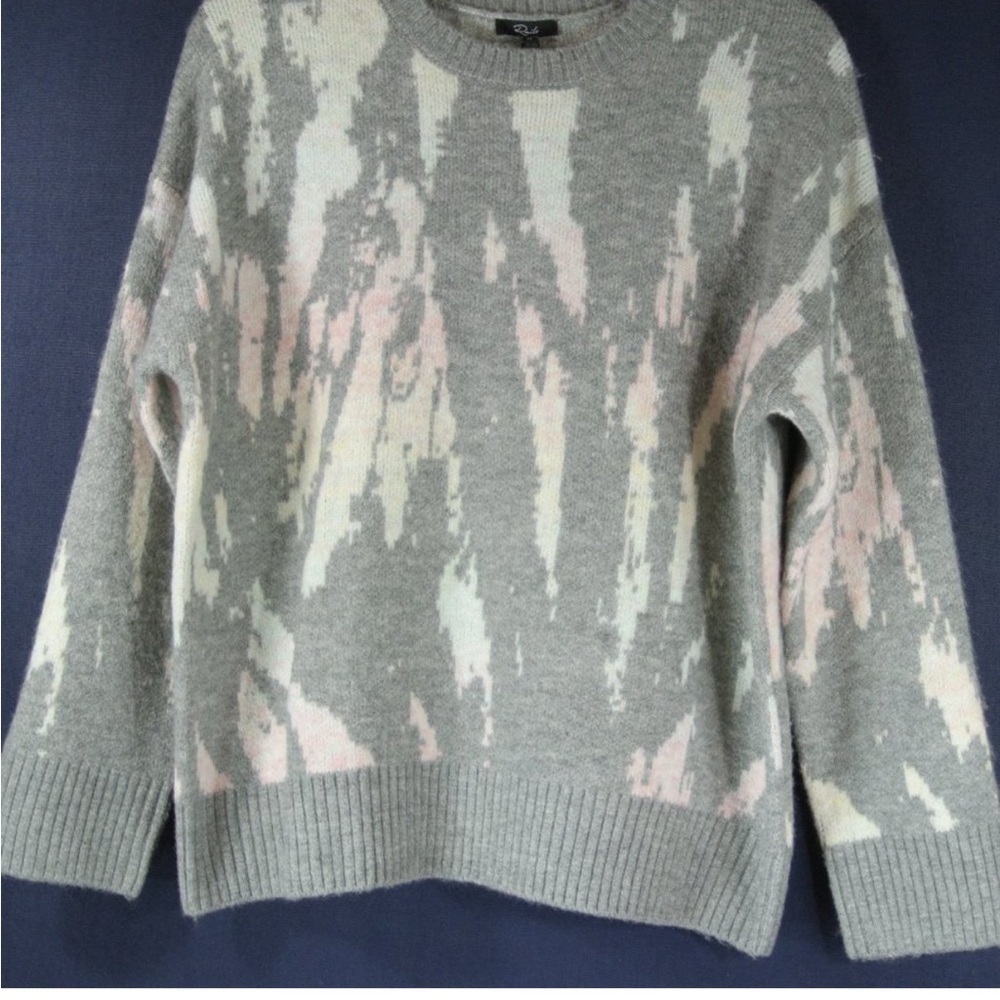 Rails Virgo Tie Dye Grey Pink Pullover Long Sleeve Crew Neck Jumper Sweater XL - Picture 8 of 12